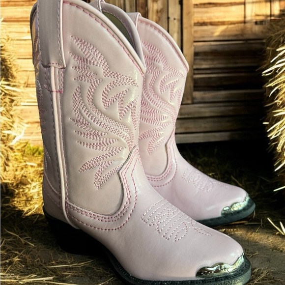 New Smoky Mountain Pink Cowgirl Boots Metal Toes - Picture 1 of 4